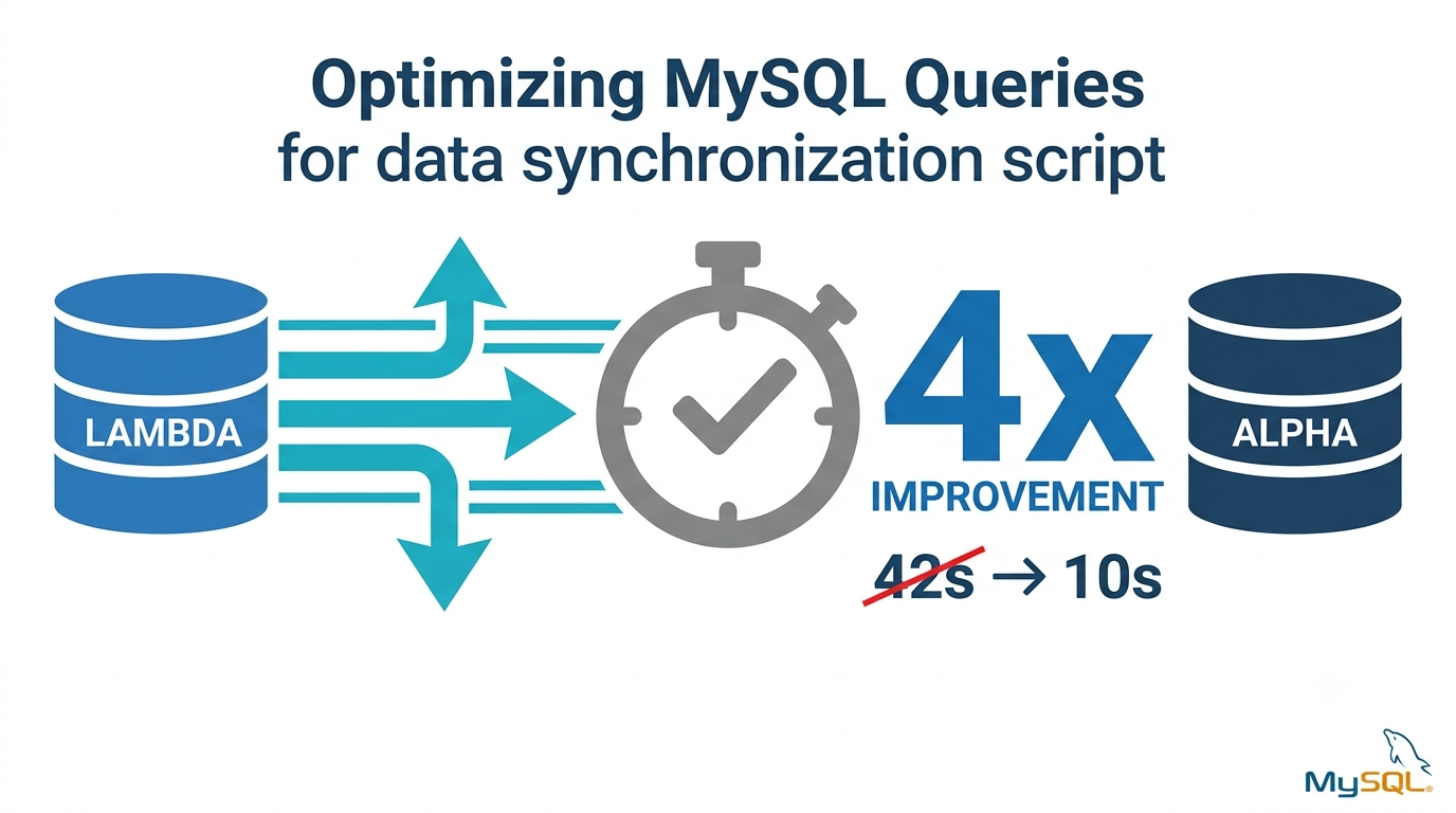 Optimizing MySQL Queries for data synchronization script